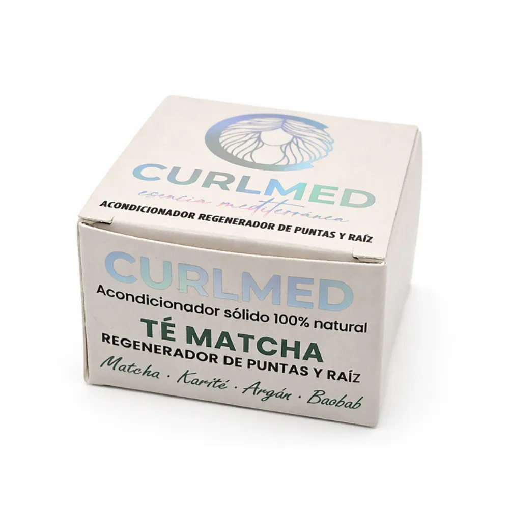 CurlMed Acondicionador Sólido Regenerador Puntas y Raíz Té Matcha 80g - Imagen 4